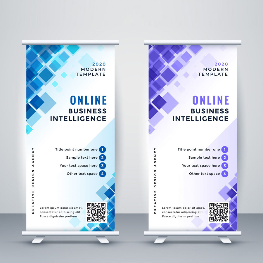 Roll-up banner, format 85 x 200 cm